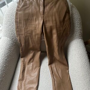 Babaton Brown Leather Command Pant Size 4